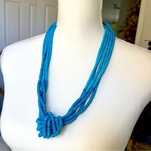 TURQUOISE Colored Blue Glass Beads | Cylindrical Disc Heishi Round | Five Strand